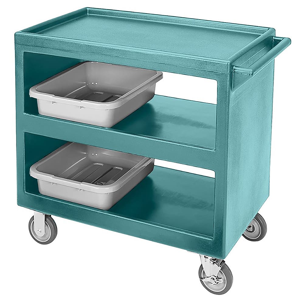 144-BC235401 3 Level Polymer Utility Cart w/ 500 lb Capacity, Raised Ledges