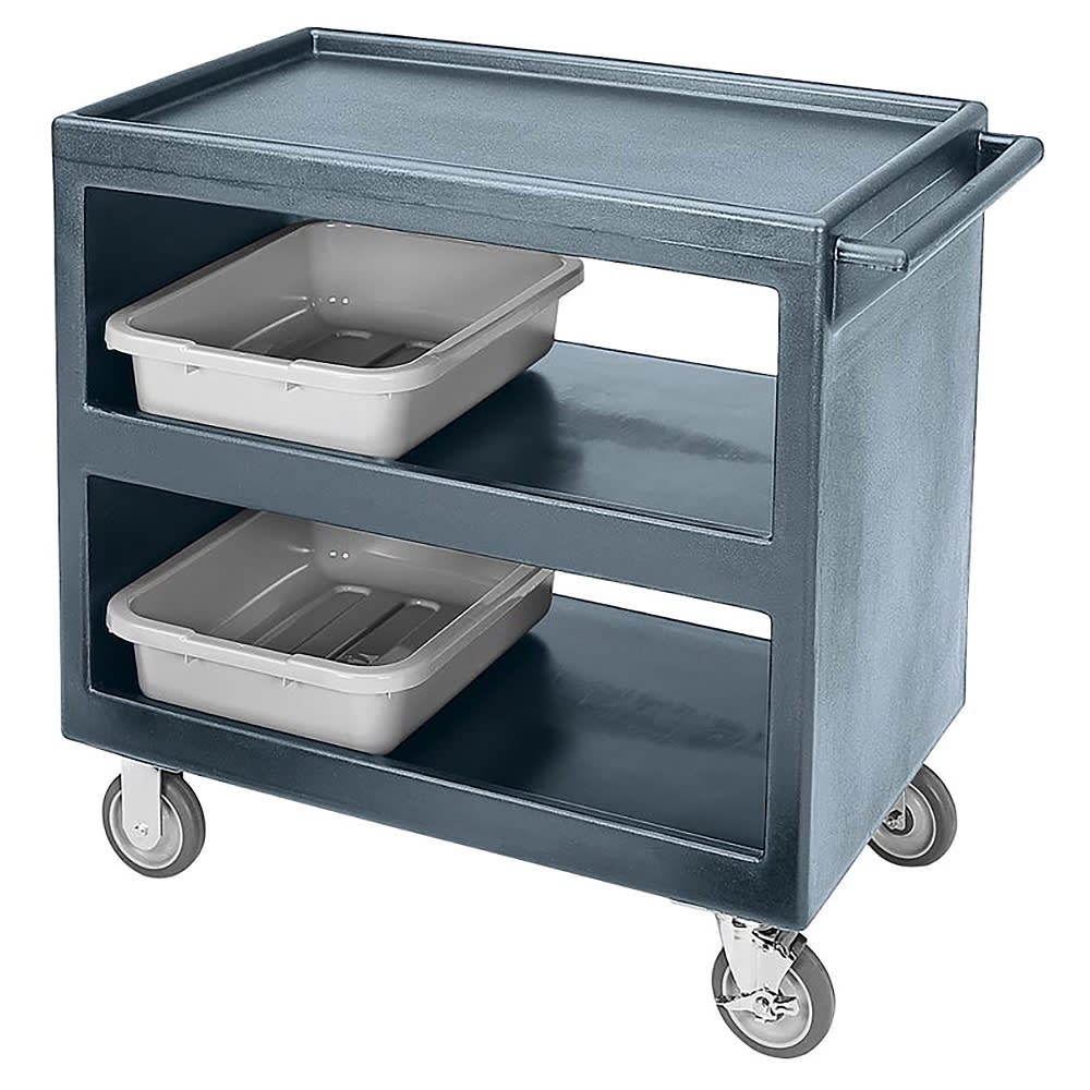 144-BC2354S191 3 Level Polymer Utility Cart w/ 500 lb Capacity, Raised Ledges