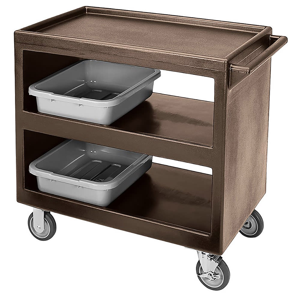 144-BC235131 3 Level Polymer Utility Cart w/ 500 lb Capacity, Raised Ledges
