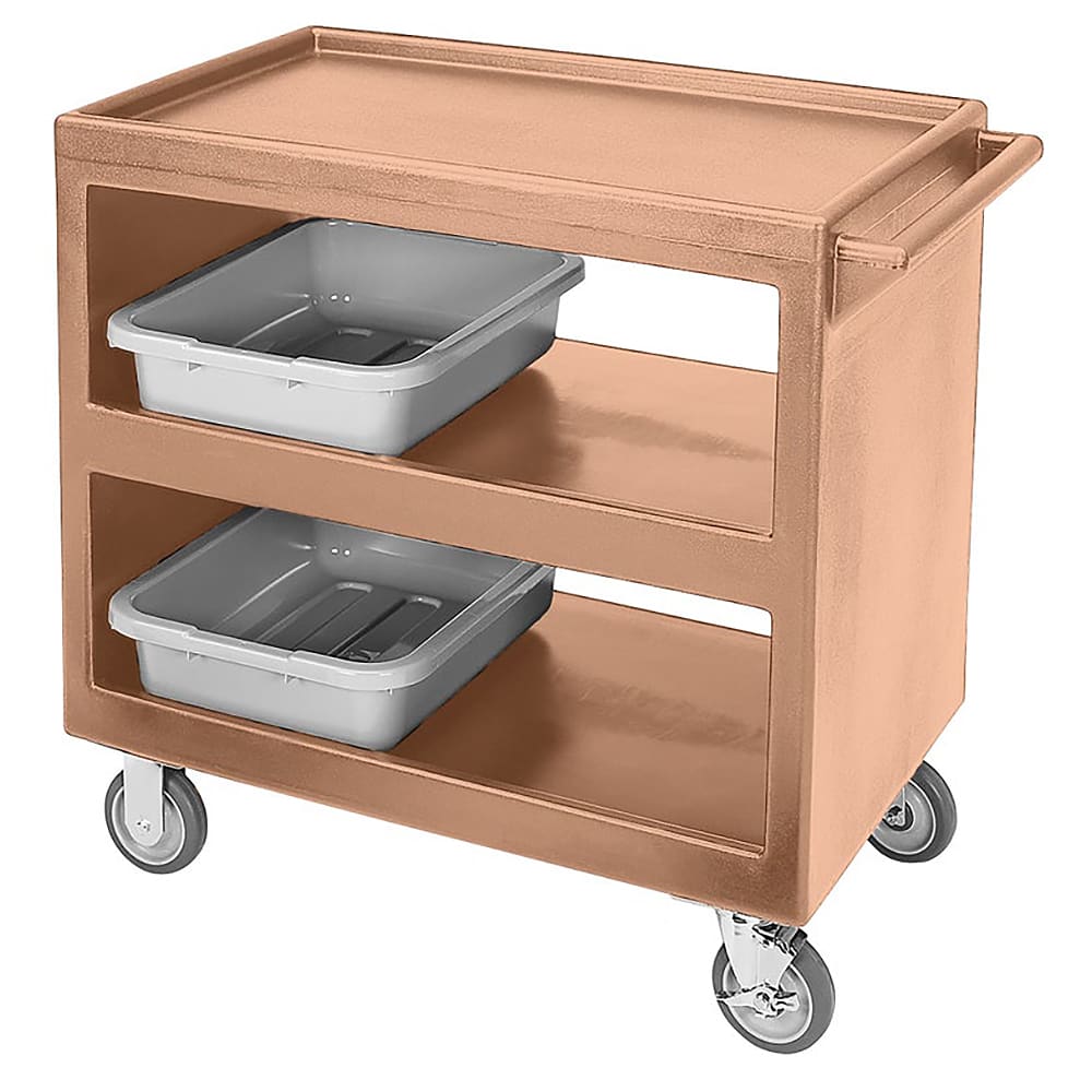 144-BC235157 3 Level Polymer Utility Cart w/ 500 lb Capacity, Raised Ledges