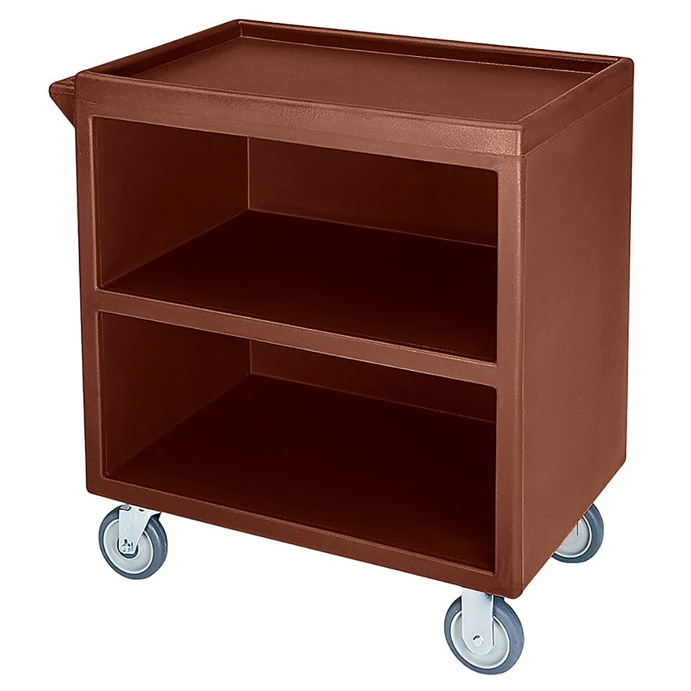 144-BC330131 33 1/8"L Polymer Bus Cart w/ (3) Levels, Shelves, Brown