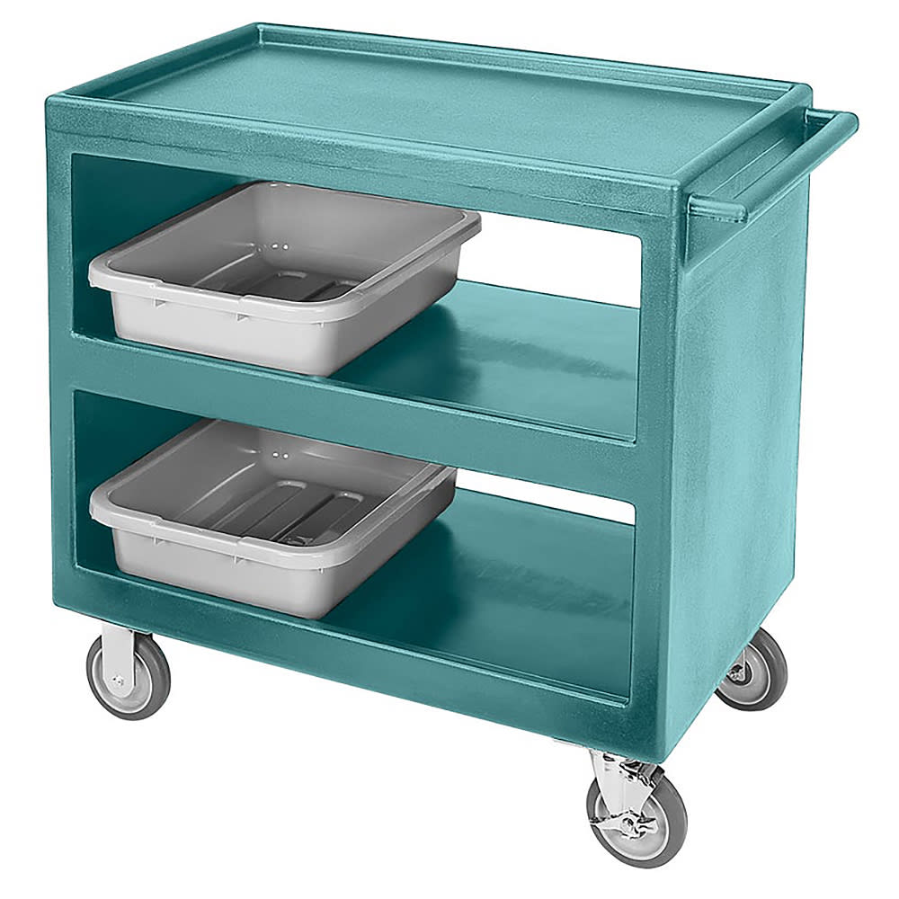 144-BC2354S401 3 Level Polymer Utility Cart w/ 500 lb Capacity, Raised Ledges