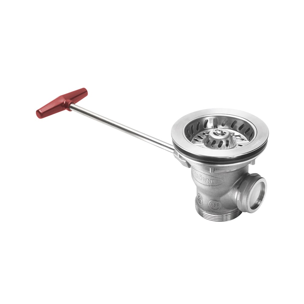 381-22850 Ball Valve Waste Drain w/ 1 1/4" Overflow Outlet, 3 1/2" Sink Opening