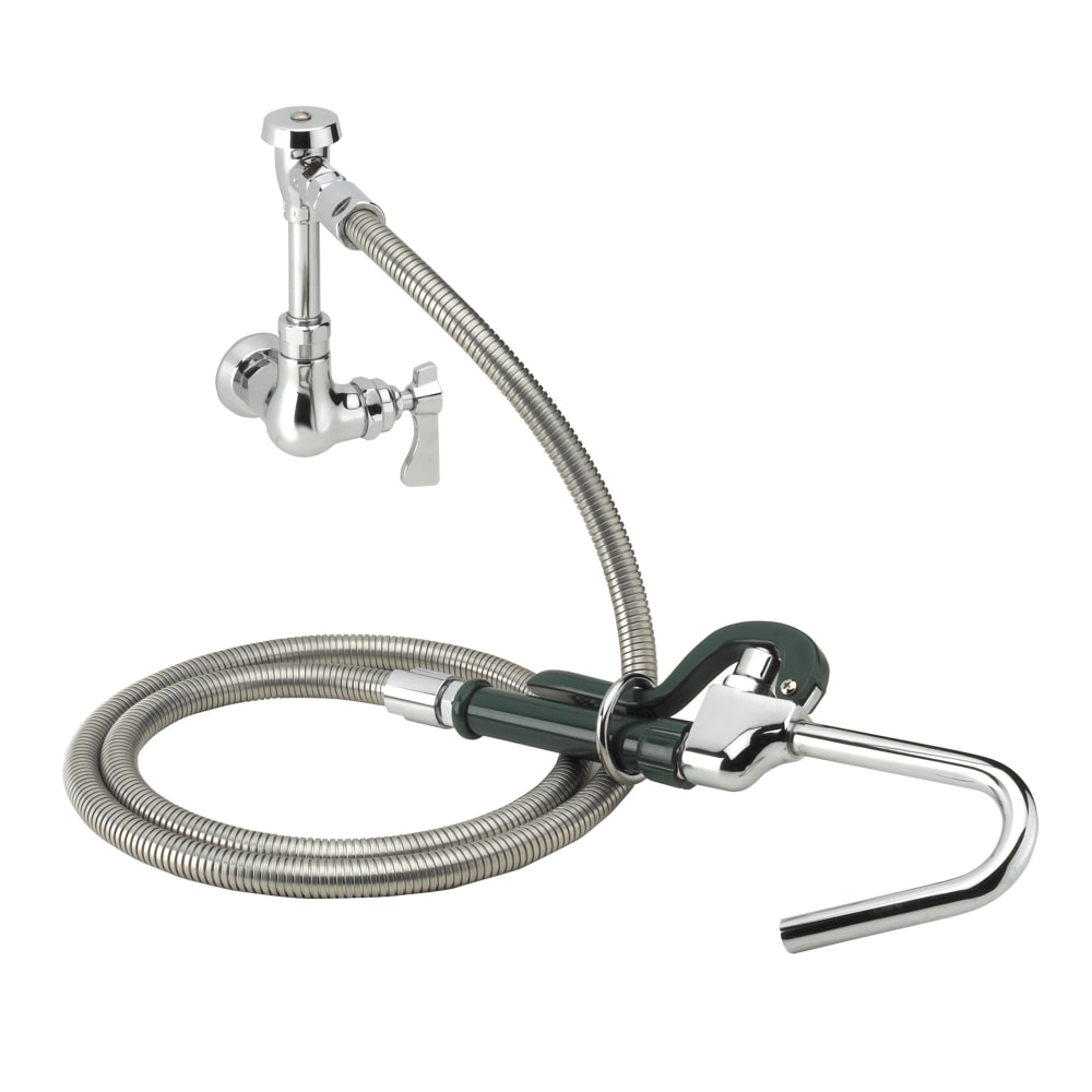 381-20101L Wall Mount Pot Filler Faucet w/ 72" Hose & Hook Nozzle