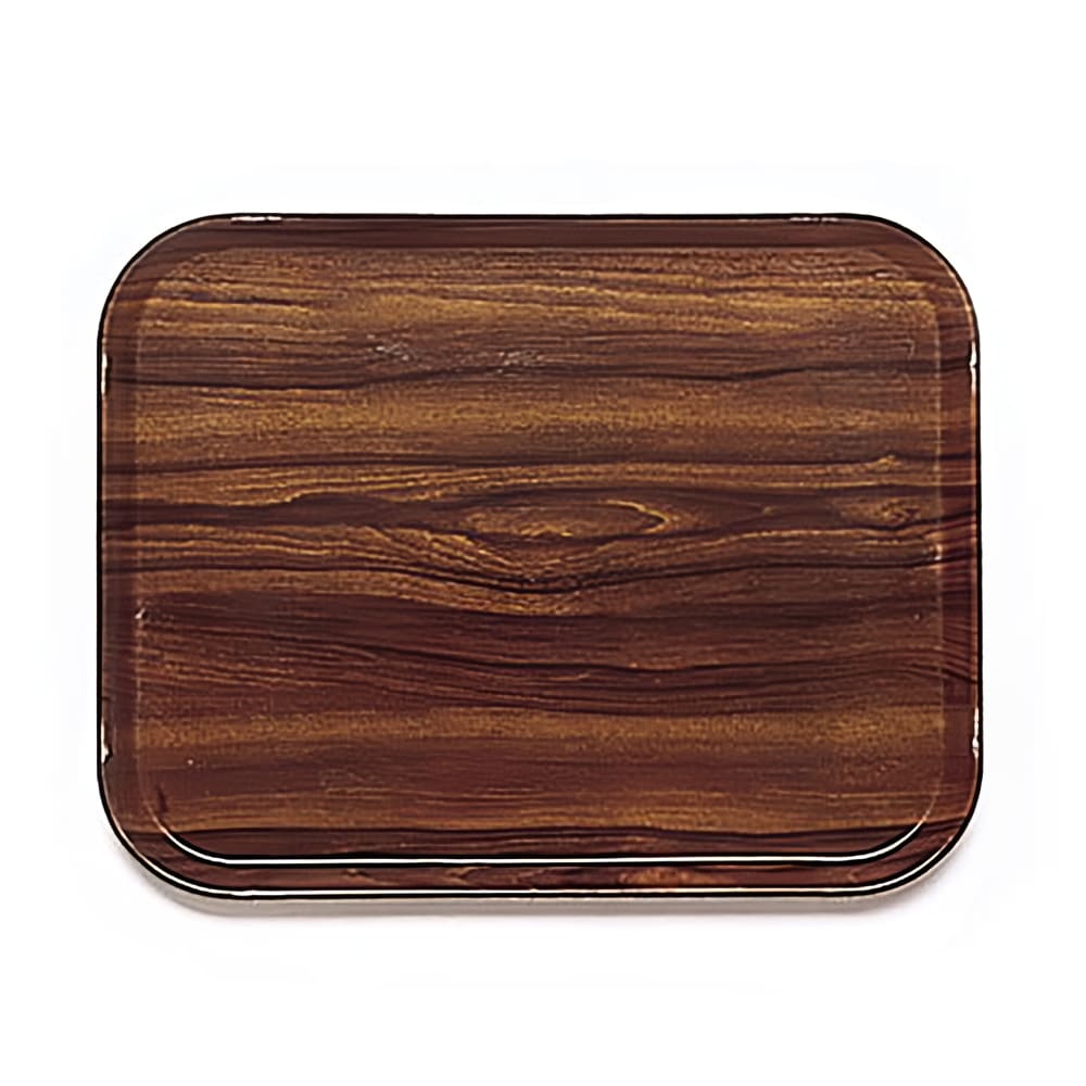 144-16225308 Fiberglass Camtray® Cafeteria Tray -  22 1/2"L x 16 1/2"W, Burma Teak