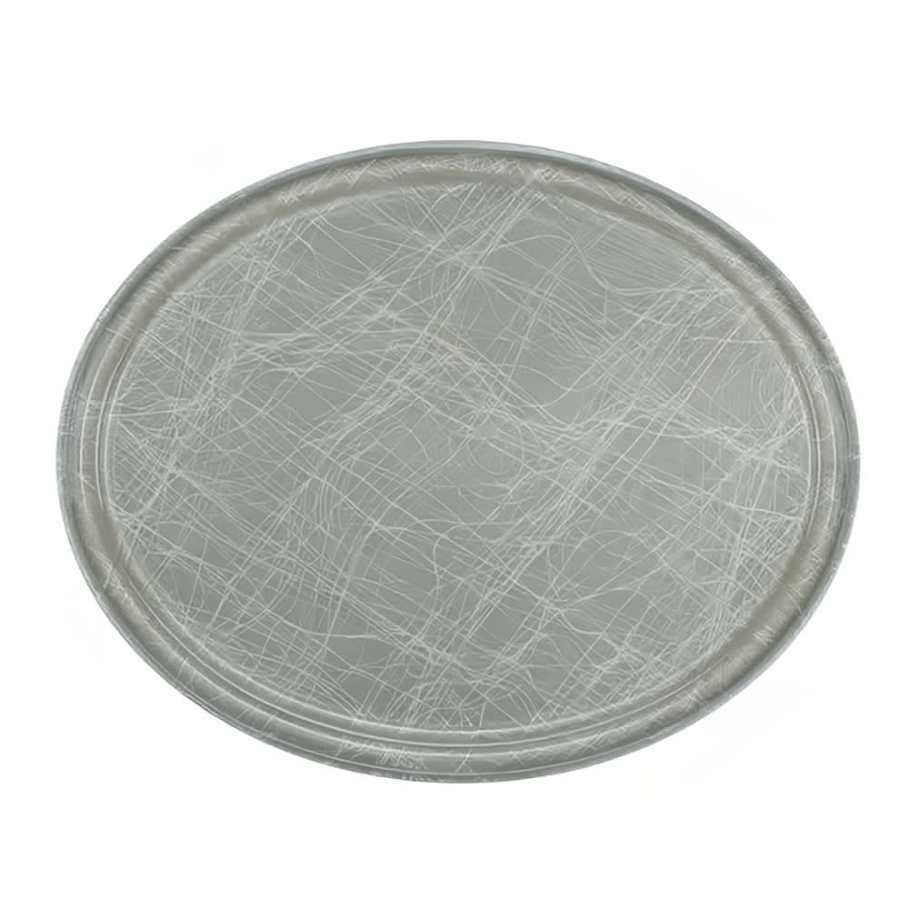 144-2500215 Oval Serving Camtray - 19 1/4x24", Fiberglass, Abstract Gray