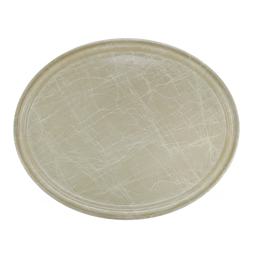 144-2500214 Oval Serving Camtray - 19 1/4x24", Fiberglass, Abstract Tan