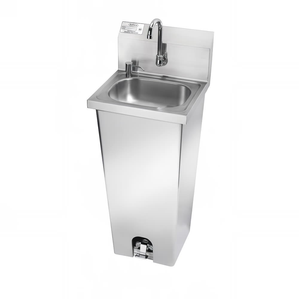 381-HS14 Pedestal Commercial Touchless Hand Sink w/ 14"L x 10"W x 5"D Bowl, Pedal...