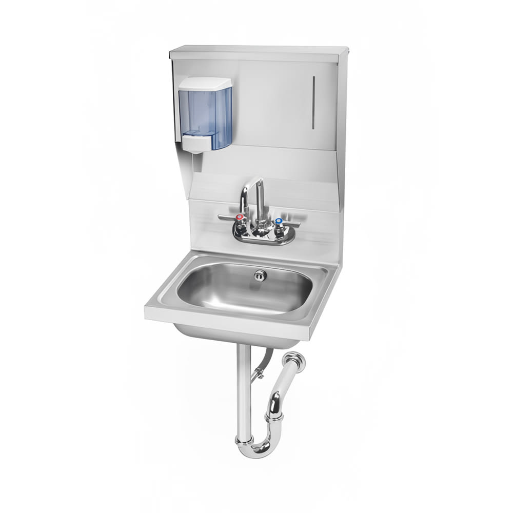 381-HS7 Wall Mount Commercial Hand Sink w/ 14"L x 10"W x 6"D Bowl, Soap Dispenser