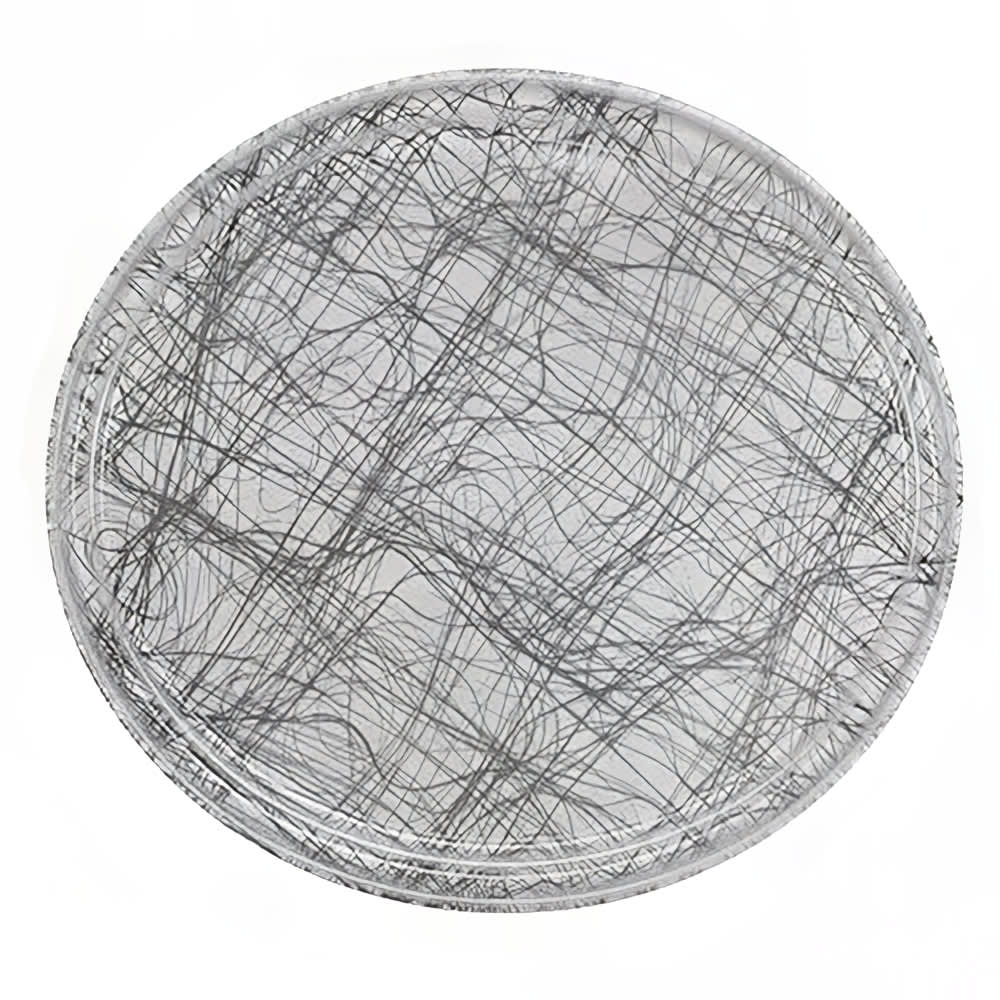 144-1550277 16" Round Serving Camtray - Low-Profile, Fiberglass, Swirl Gray