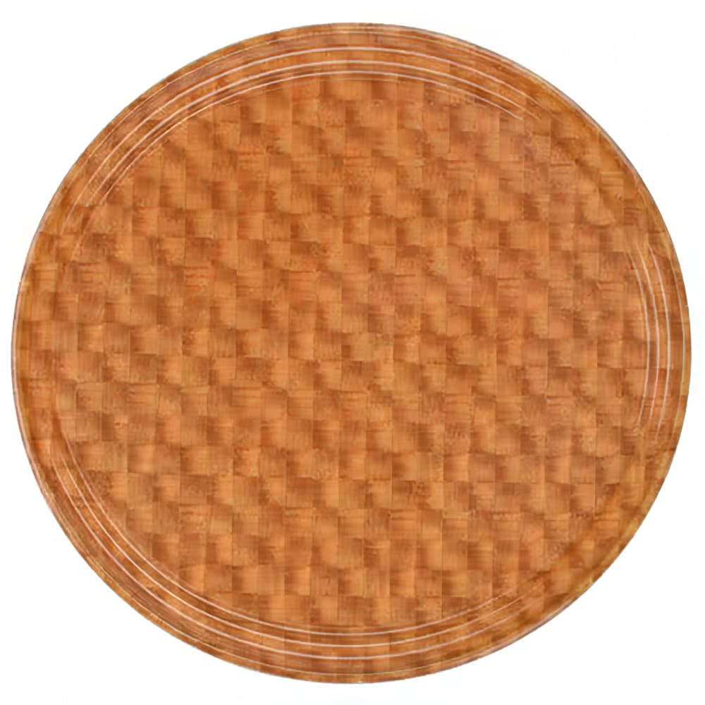144-1600302 16" Round Serving Camtray - Fiberglass, Light Basket Weave