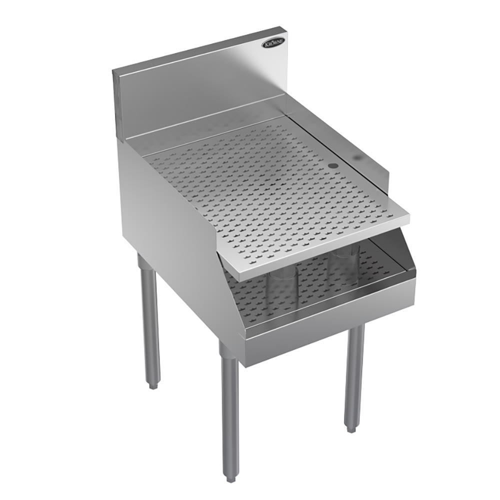 381-KR18RG18 Under Bar Freestanding Drainboard - 6 1/2" Back Splash, Recessed, 18" x 24...