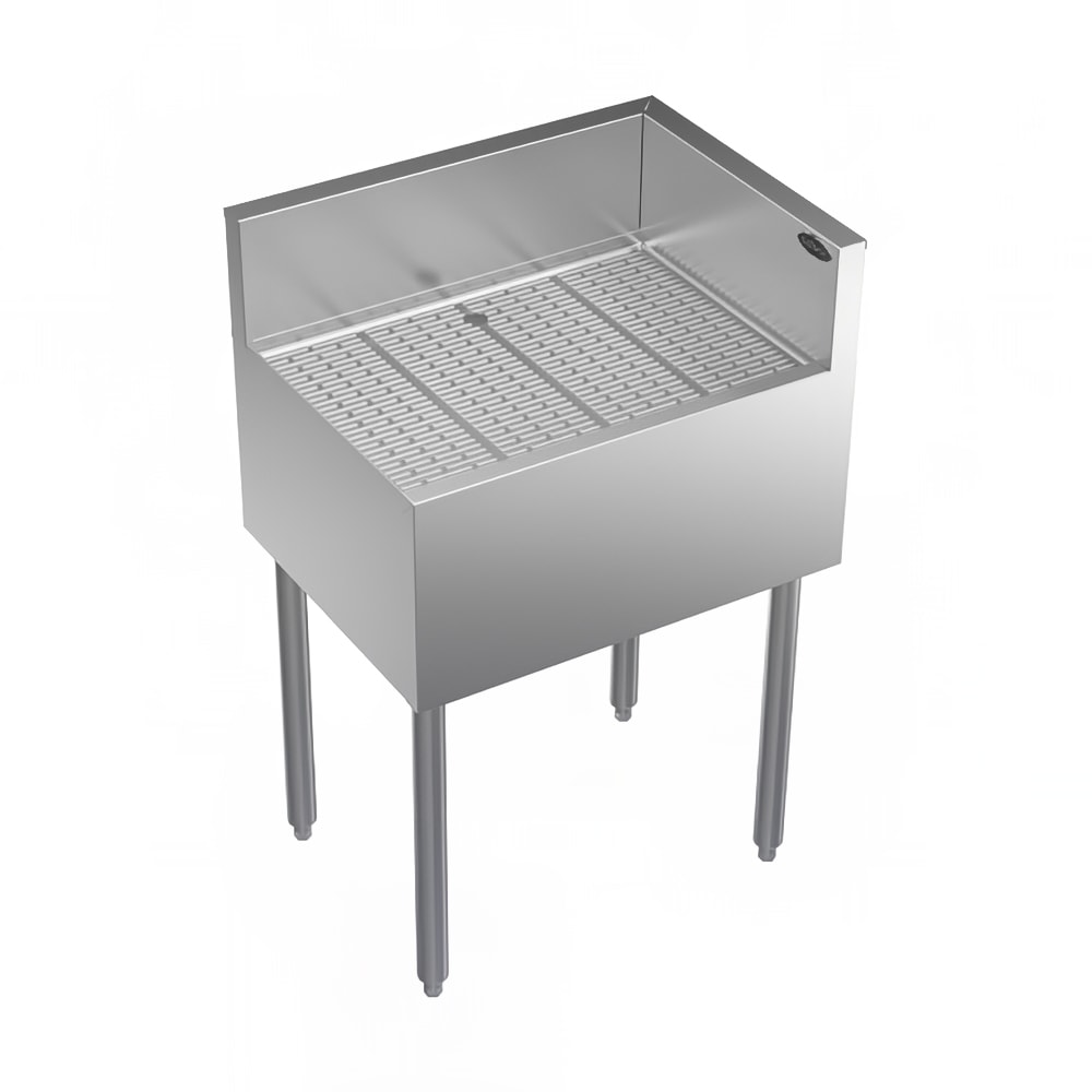381-KR18C24R Under Bar Freestanding Drainboard - 6 1/2" Back Splash on Rear/Right, 24"...