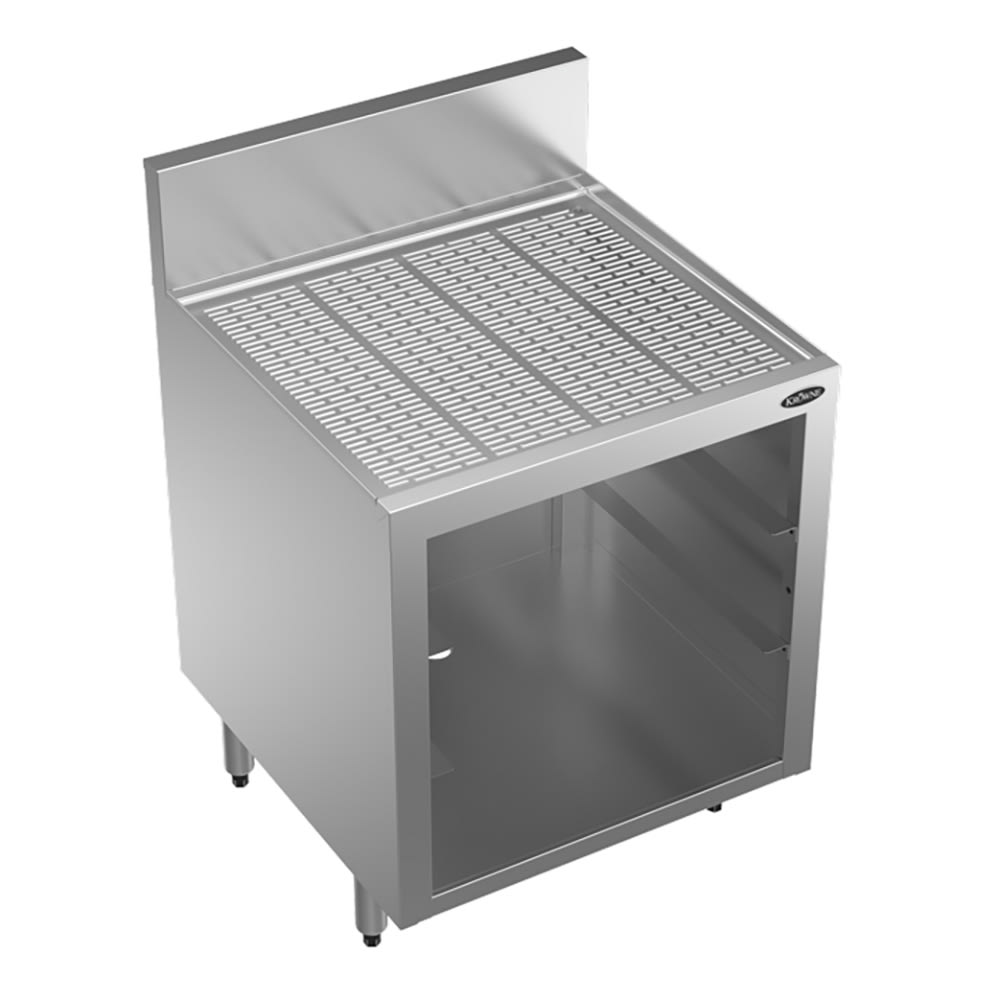 381-KR18GSB1 Under Bar Glass Storage Unit - Rack Slides Base, 6 1/2" Back Splash, 24" x...