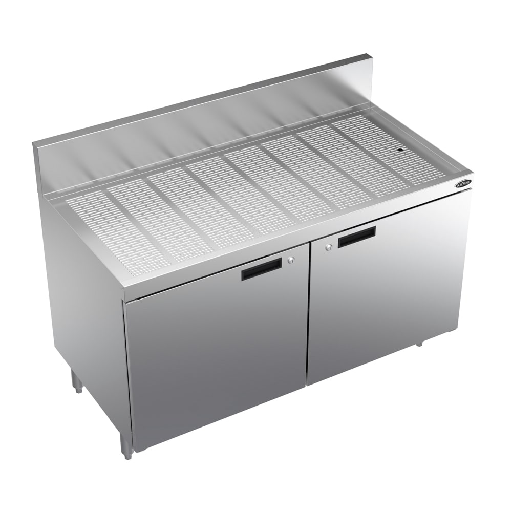 381-KR18SD48 Under Bar Glass Storage Unit - Hinged Door Base, 6 1/2" Back Splash, 48" x...