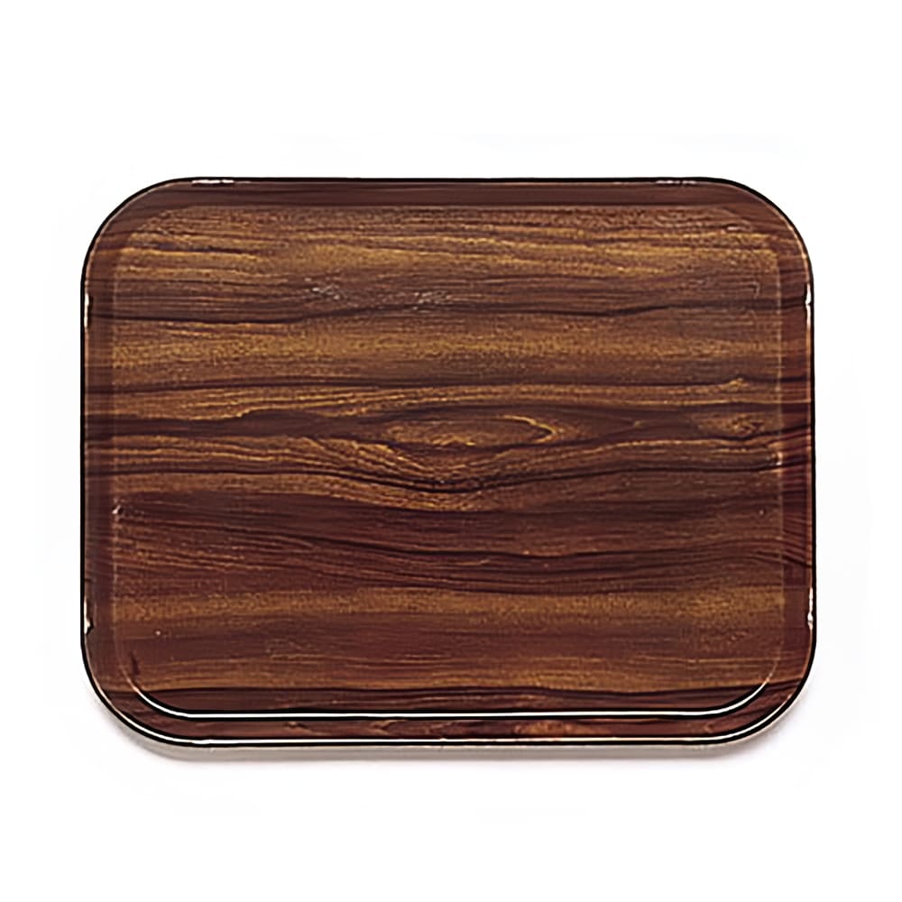 144-1318308 Fiberglass Camtray® Cafeteria Tray - 17 3/4"L x 12 3/5" W, Burma Teak