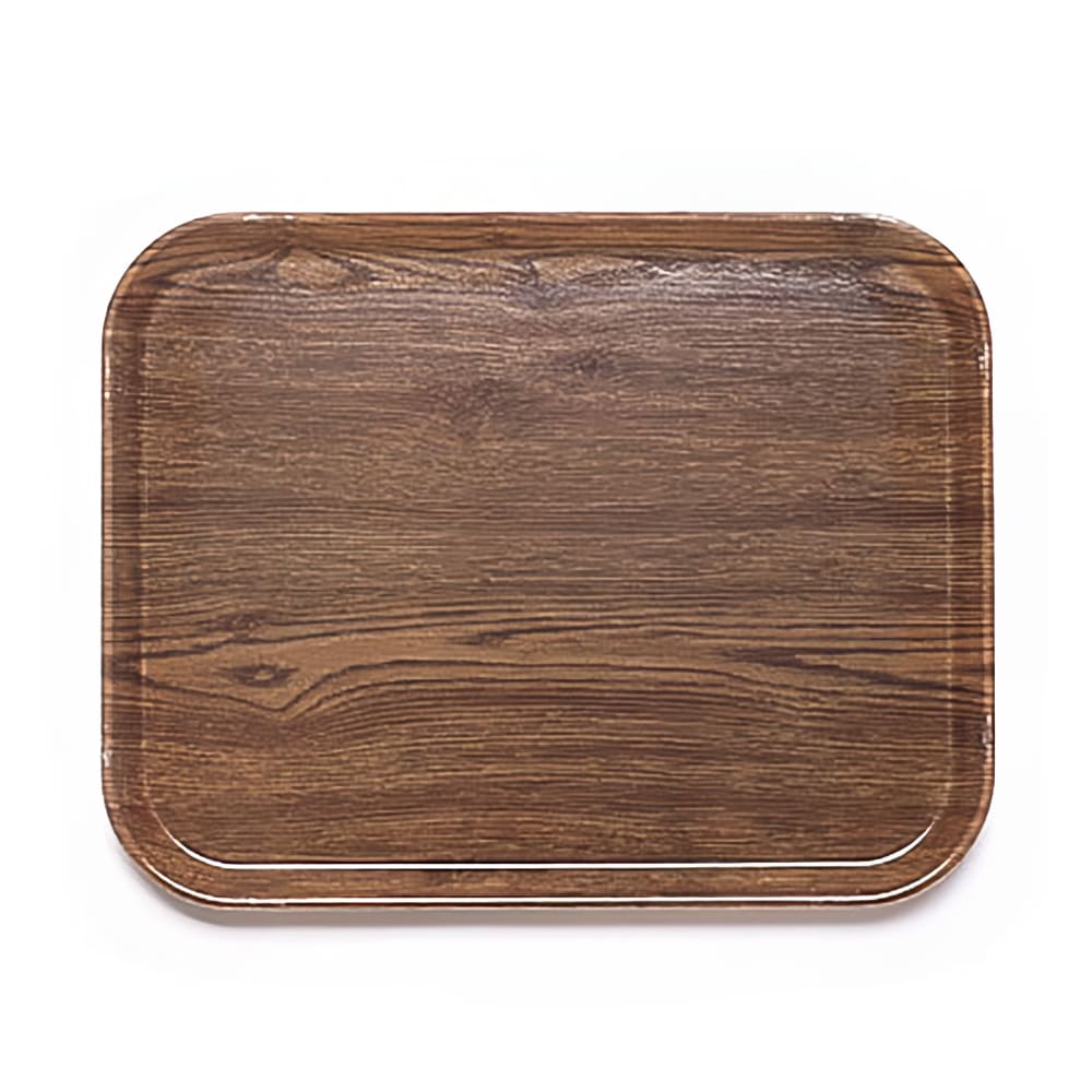 144-1418304 Fiberglass Camtray® Cafeteria Tray - 18"L x 14"W, Country Oak