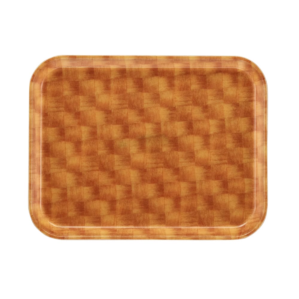 144-1318302 Fiberglass Camtray® Cafeteria Tray - 17 3/4"L x 12 3/5" W, Light Basketweav...