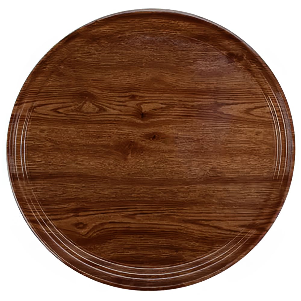 144-1400308 14" Round Serving Camtray - Fiberglass, Burma Teak