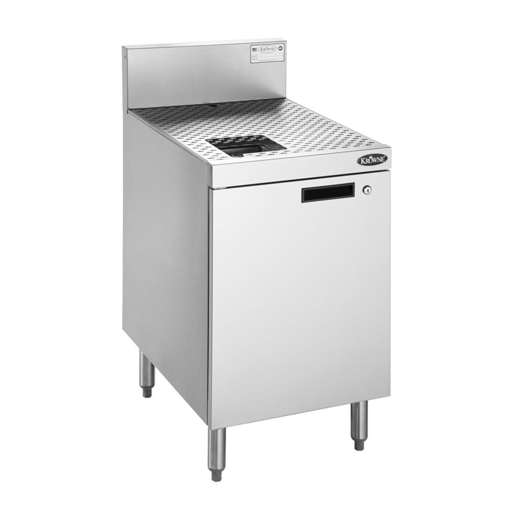 381-KR24MF18 18" Glass Froster Drainboard Cabinet - 6 1/2" Backsplash, Stainless Steel
