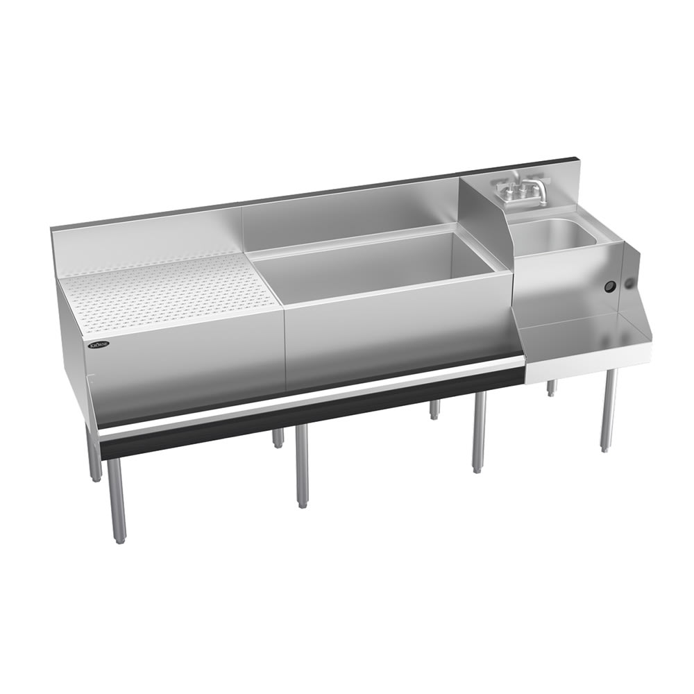 381-KR18W72A10 72" Royal 1800 Series Cocktail Station w/ 92 lb Ice Bin, Stainless Steel
