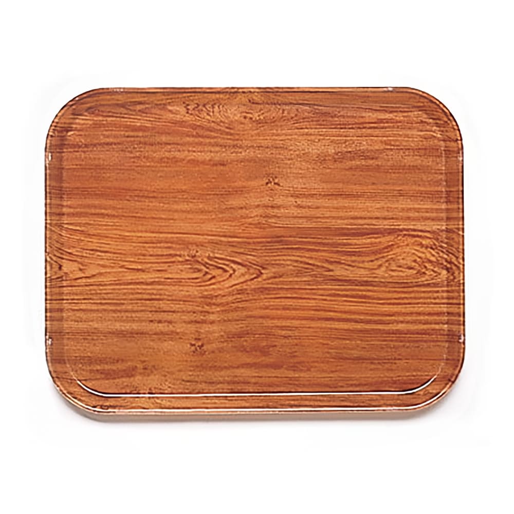 144-1116309 Fiberglass Camtray® Cafeteria Tray Insert - 15 4/5"L x 10 4/5"W, Java Teak...