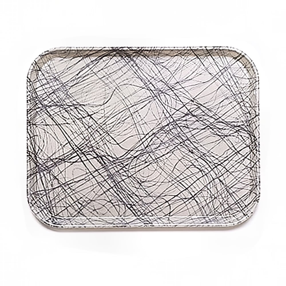 144-1116277 Fiberglass Camtray® Cafeteria Tray Insert - 15 4/5"L x 10 4/5"W, Swirl Gray