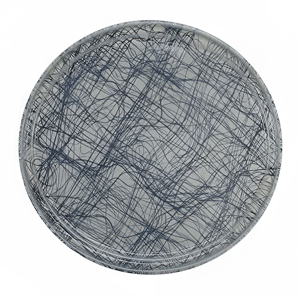 144-1200277 12" Round Serving Camtray - Fiberglass, Swirl Gray