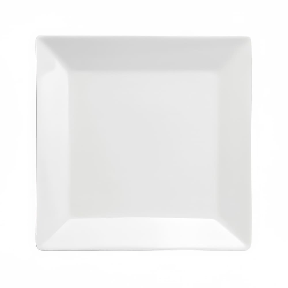 324-F8010000147S 9 1/2" Square Buffalo Euro Plate - Porcelain, Bright White