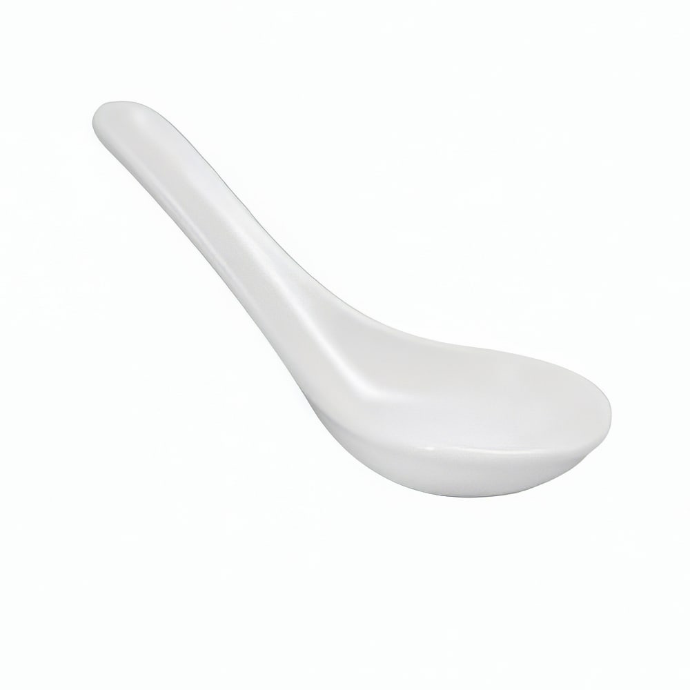 Oneida R4020000794 4 7/8" Fusion Wonton Soup Spoon - Porcelain, Bright White