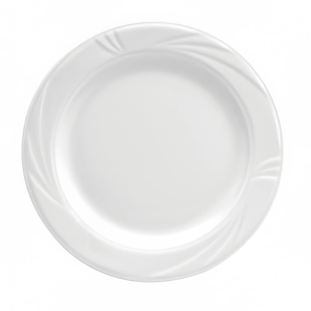 324-R4510000139 9" Round Buffalo Arcadia™ Plate - Medium Rim, Porcelain, Bright White