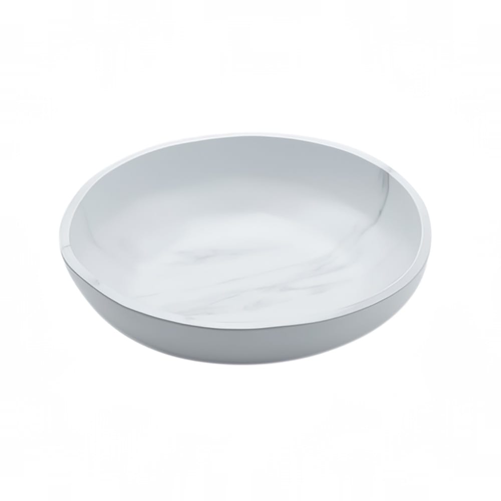 166-MWB12 137 oz Round Melamine Serving Bowl, White Marble