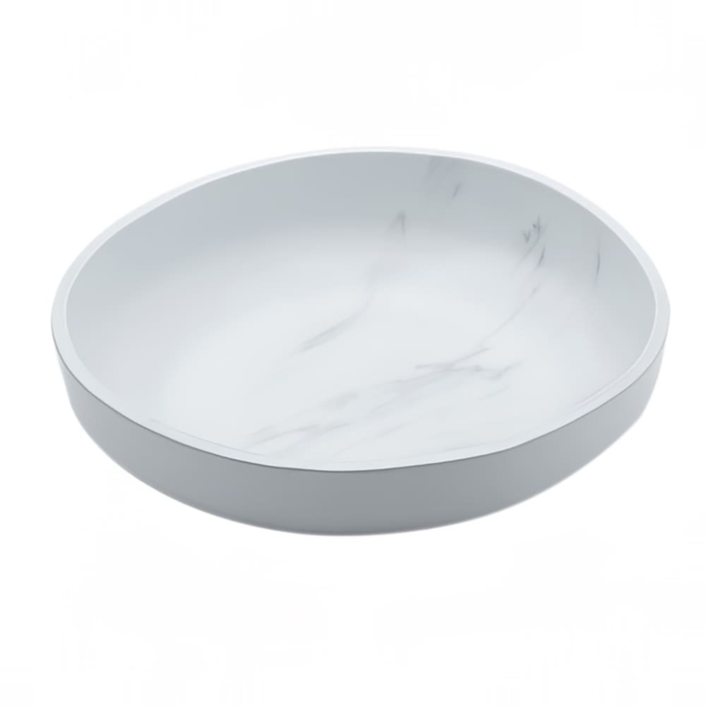 166-MWB14 235 oz Round Melamine Serving Bowl, White Marble