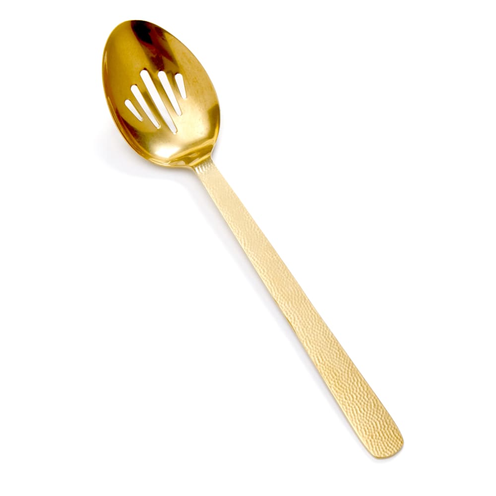 166-GVHSS 13 1/4" Slotted Serving Spoon - Stainless Steel, Gold