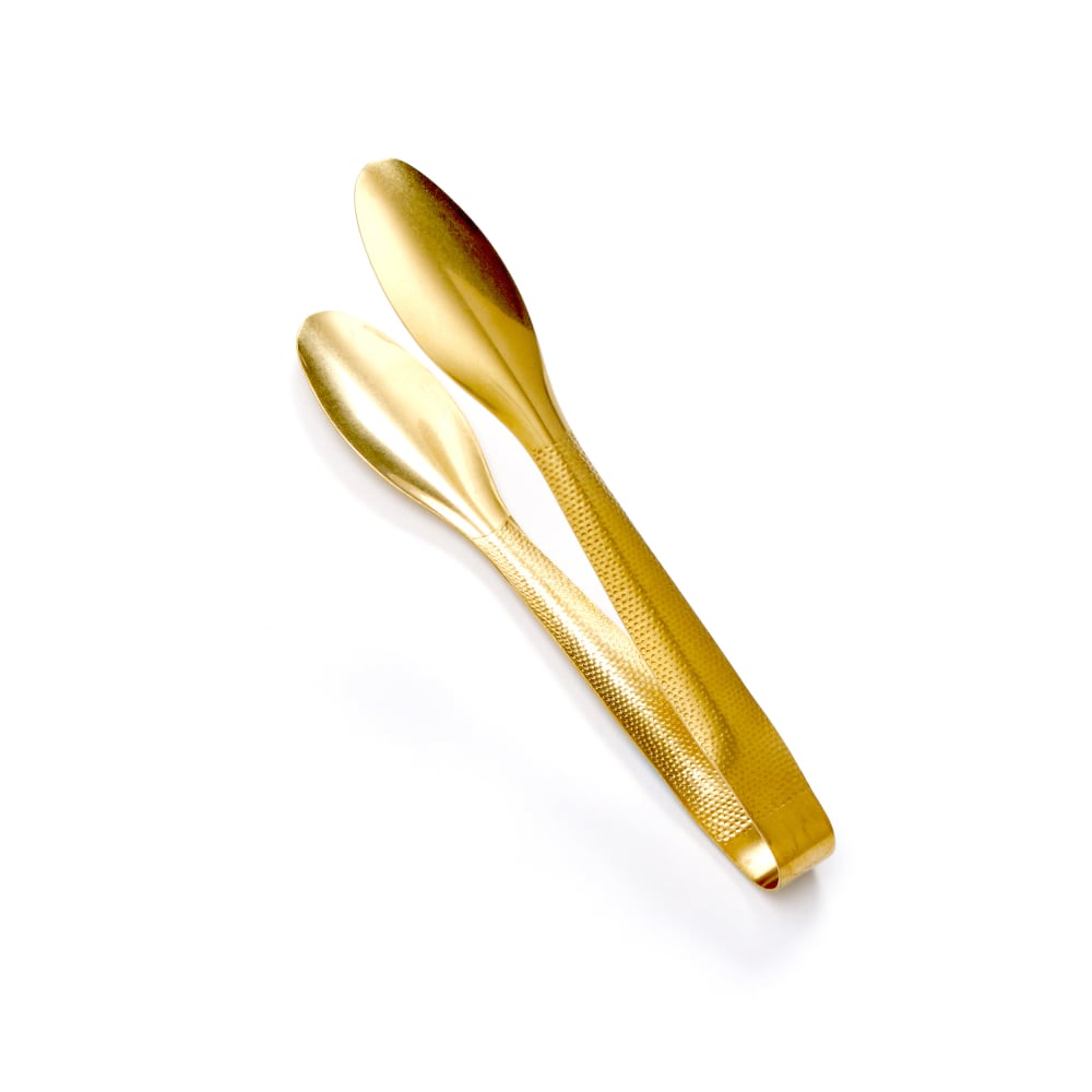 166-GVHT1 9"L Stainless Serving Tongs, Gold
