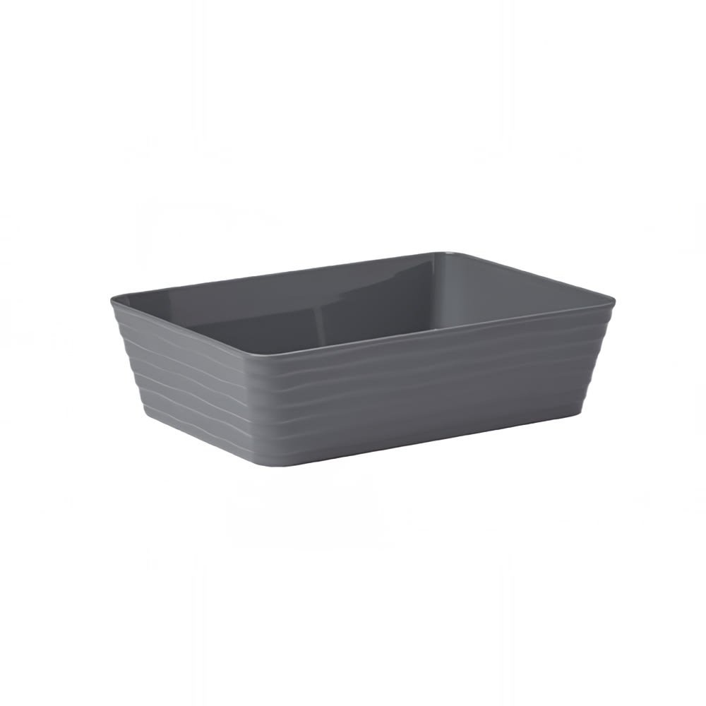 166-B11G 96 oz Rectangular Del Mar Serving Bowl - Plastic, Gray