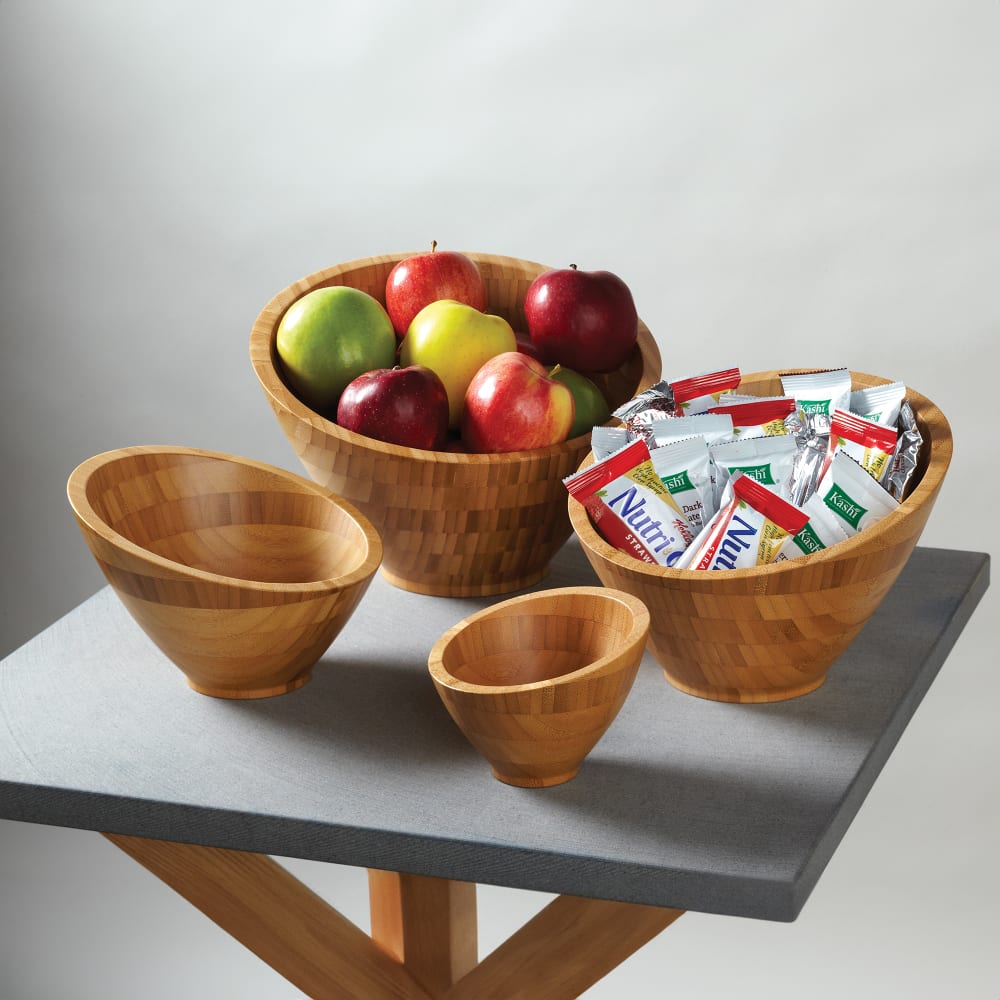 166-BAMSL82 22 oz Round Angled Bowl, Bamboo