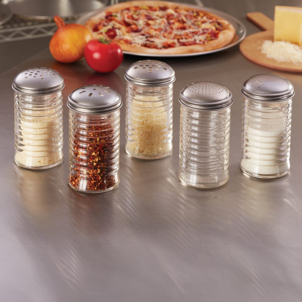 166-BEE312 Cheese Shaker w/ 12 oz Capacity & Top, Glass/Stainless