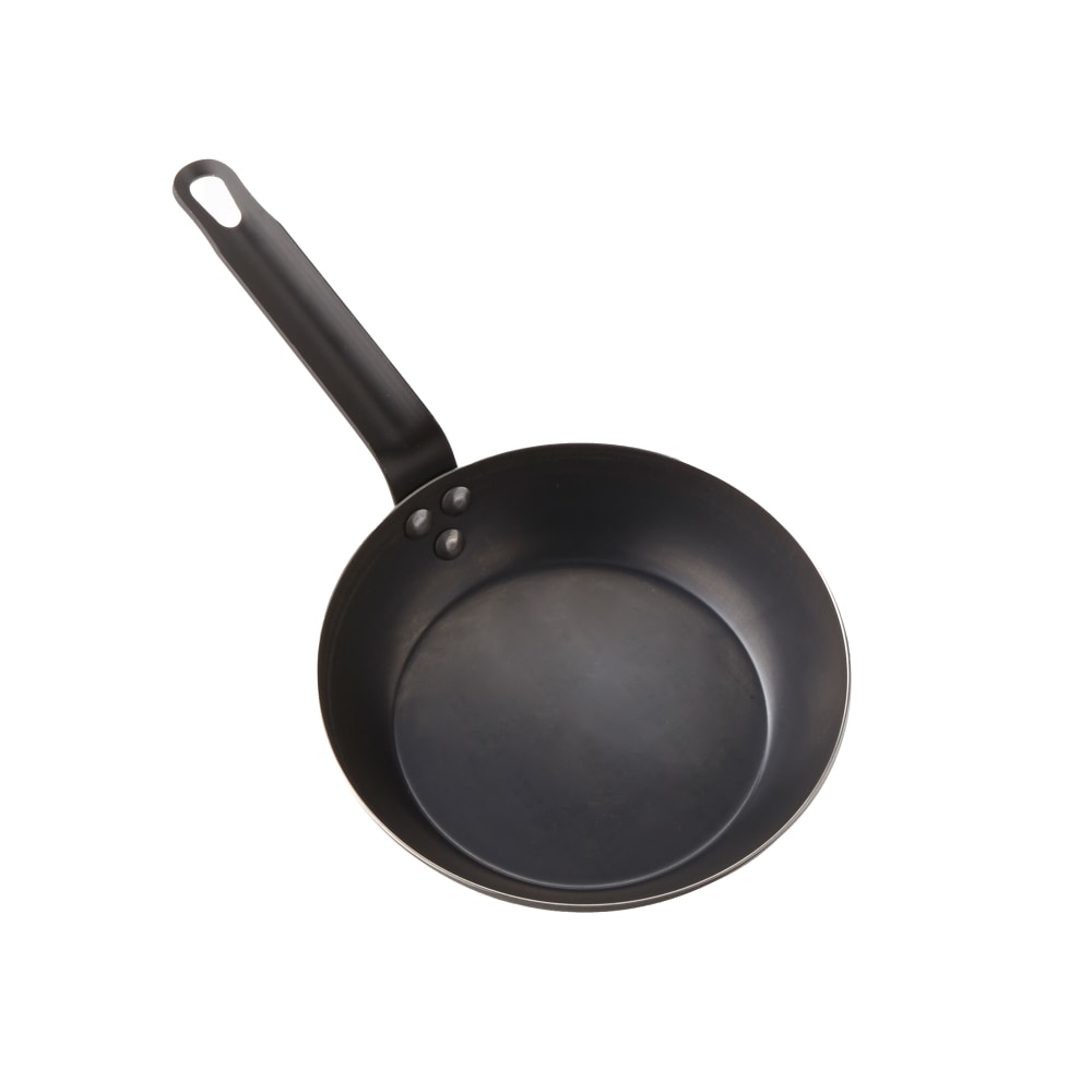 166-BSFP10 10" Carbon Steel Frying Pan w/ Solid Metal Handle, Black