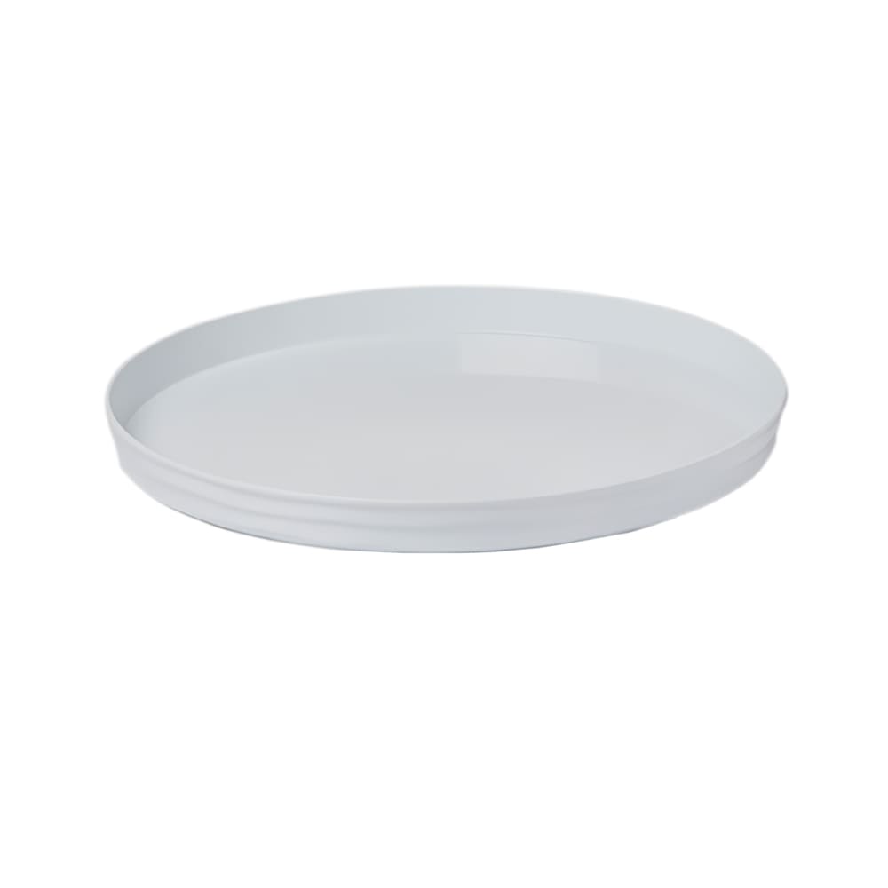 166-BL12W 12 3/8" Round Lid/Plate for B12W - Plastic, White