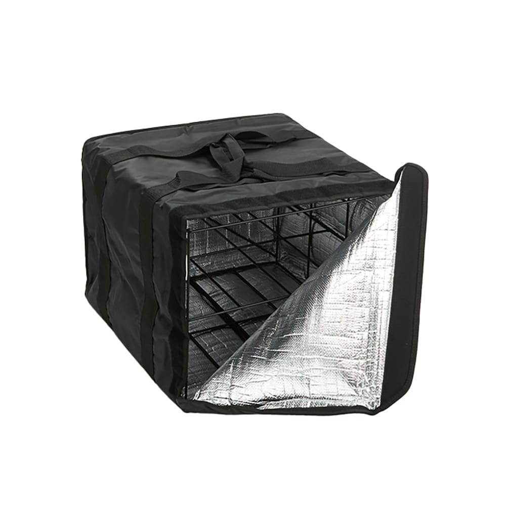 166-BLB1914 Pizza Delivery Bag w/ Rack - 19" x 19" x 14", Nylon, Black