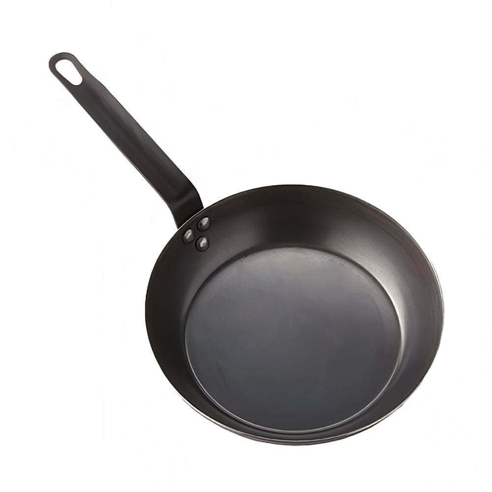 166-BSFP11 11" Carbon Steel Frying Pan w/ Solid Metal Handle, Black
