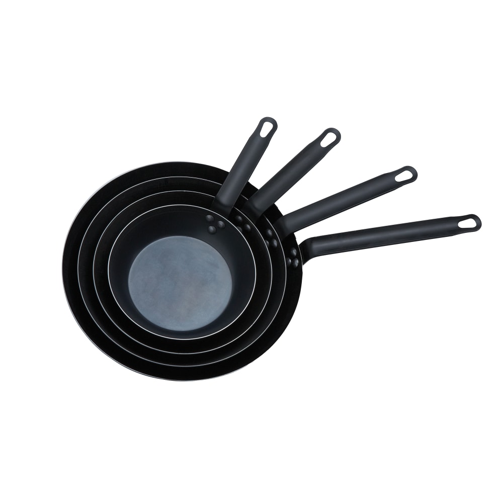 166-BSFP8 8" Stainless Steel Frying Pan w/ Solid Metal Handle, Black