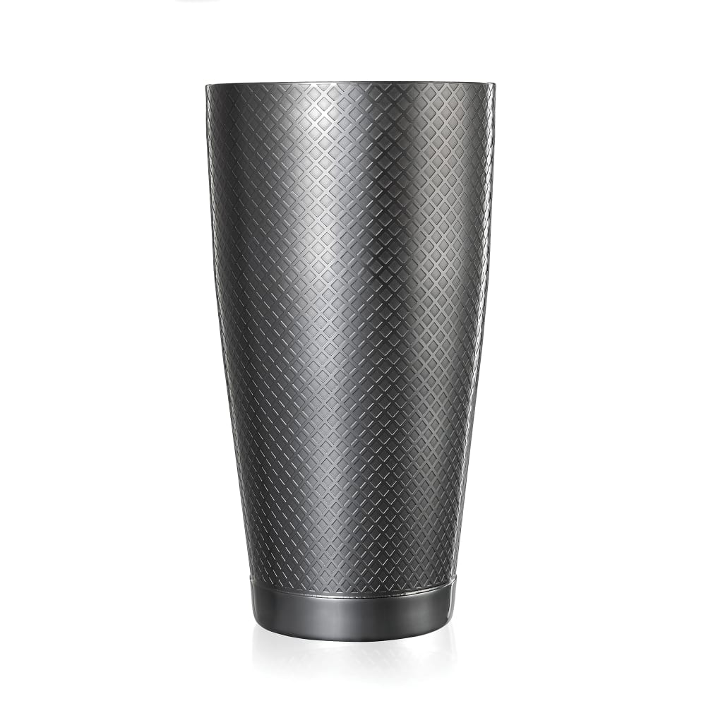 132-M37199BK 28 oz Diamond Lattice Stainless Bar Cocktail Shaker, Gun Metal Black