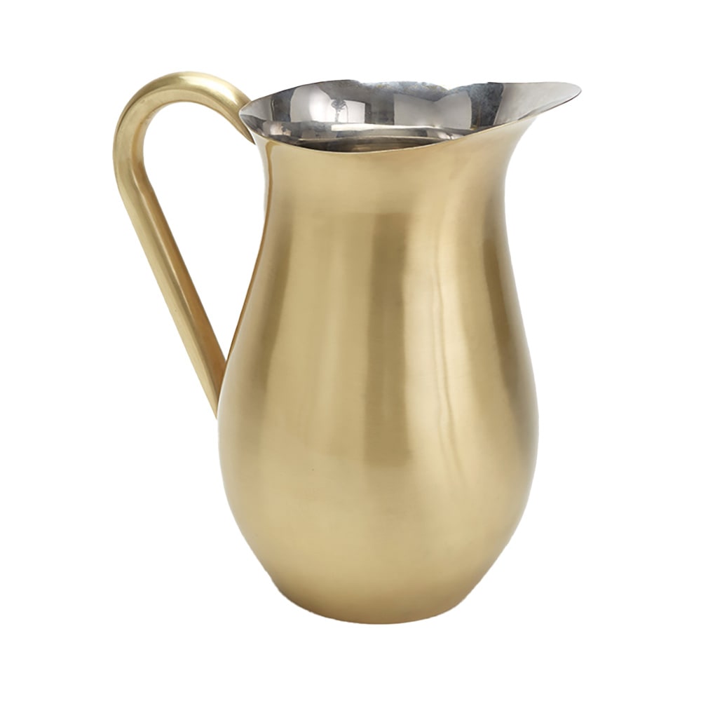 166-BWPG84 84 oz Stainless Steel Bell Pitcher w/ Ice Guard, Satin Gold Finish