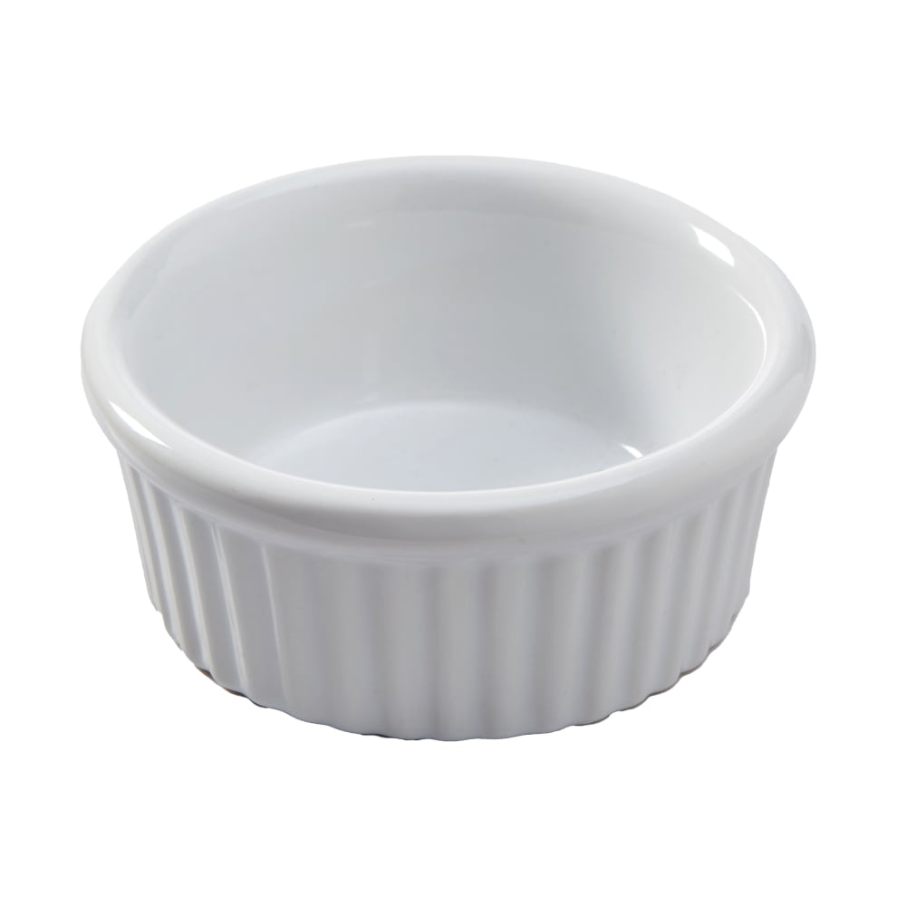 166-CRMK6 Fluted Ramekin w/ 6 oz Capacity, Ceramic/White