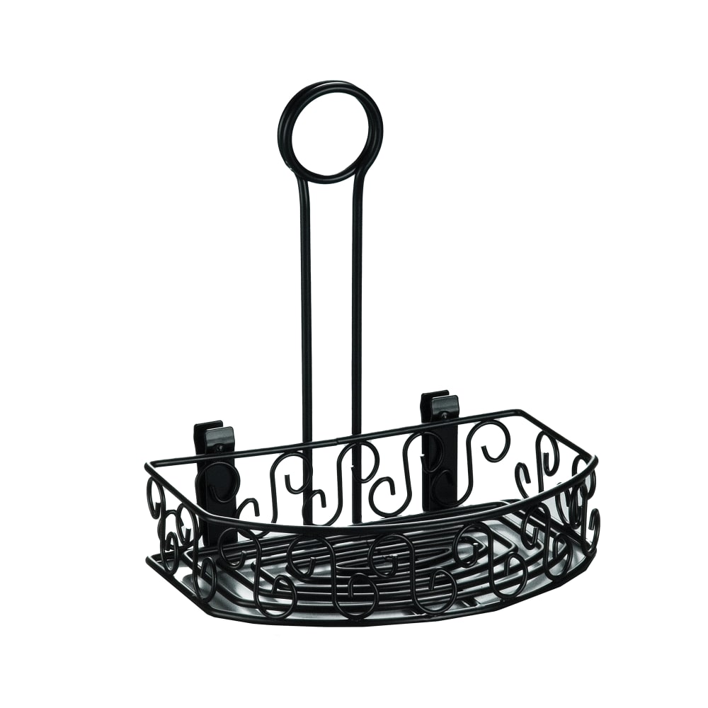 166-CRS68 Half Moon Condiment Caddy - Wrought Iron, Black