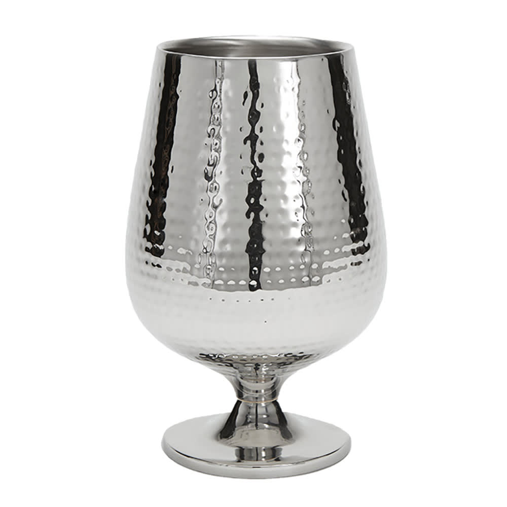 166-DWWC5 9 5/8" Double Walled Wine Cooler - Stainless Steel, Hammered Finish