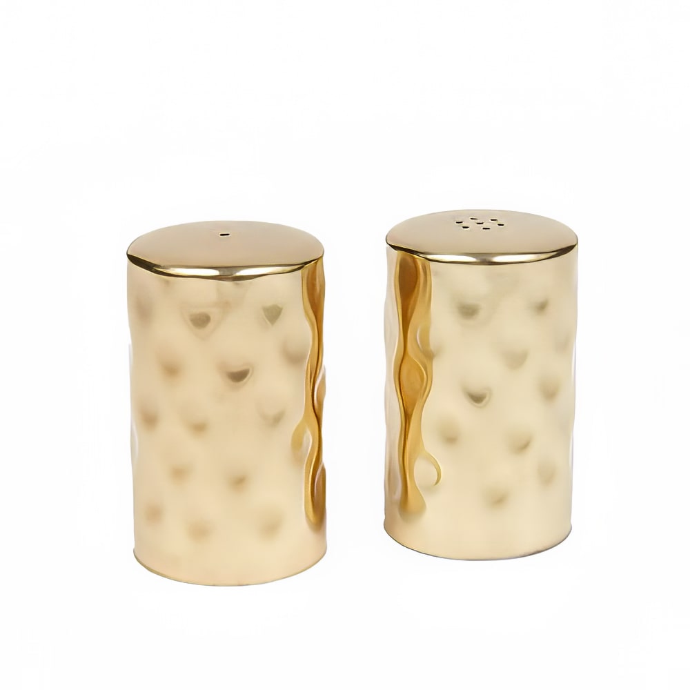 166-GHSP2 2 oz Salt & Pepper Shaker Set - Stainless Steel, 2 3/4"H