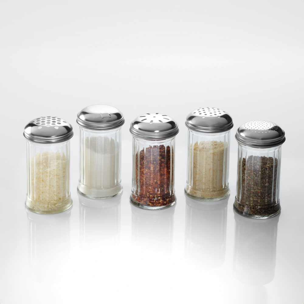 166-GLA318 Dredge w/ 12 oz Capacity, Glass/Stainless